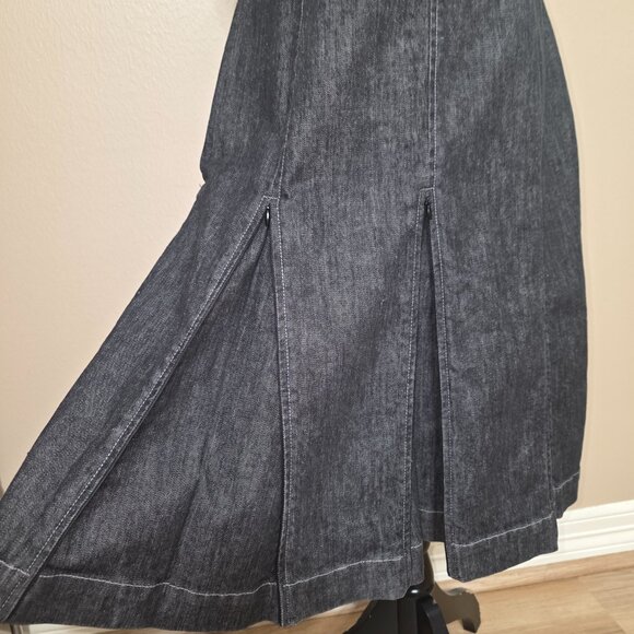 Randolph Duke by The Look Charcoal Denim Bustier Midi Dress – Size 10 - Picture 7 of 9